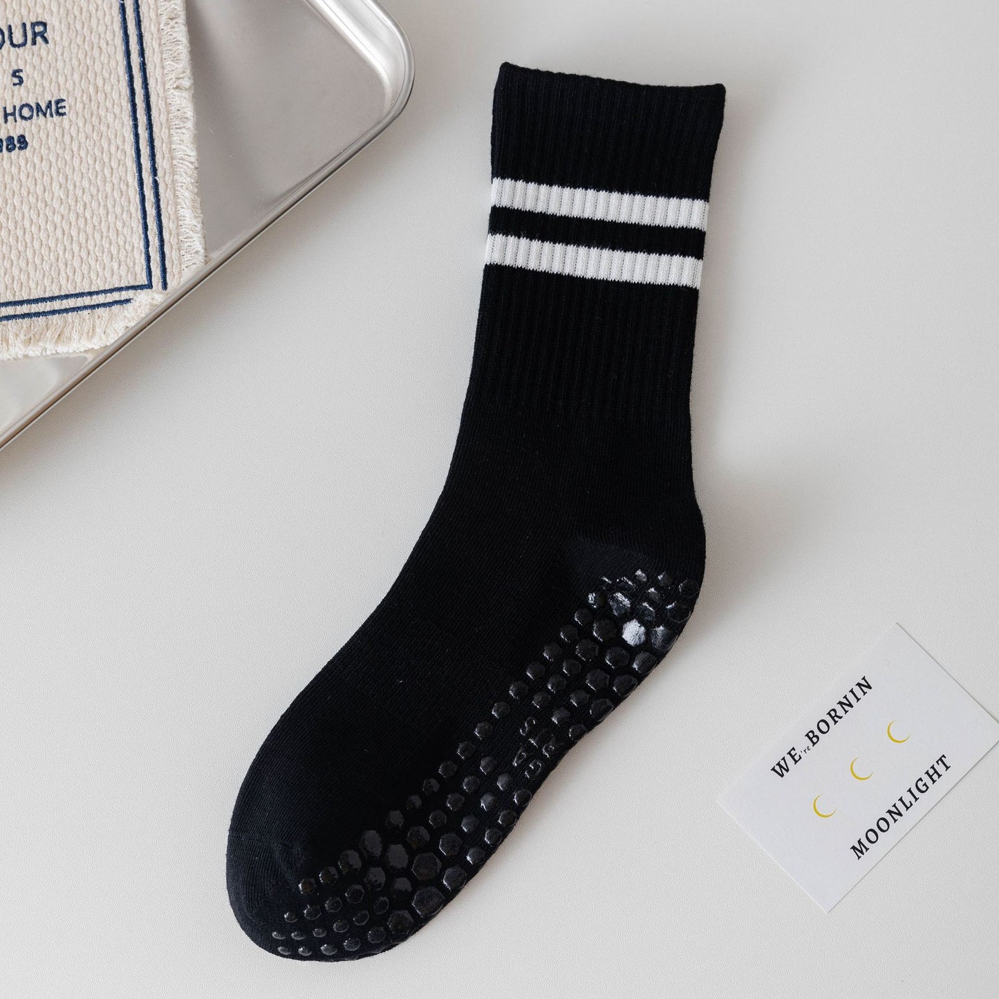 Women's Non-Slip Pilates Grip Socks with Cotton Blend