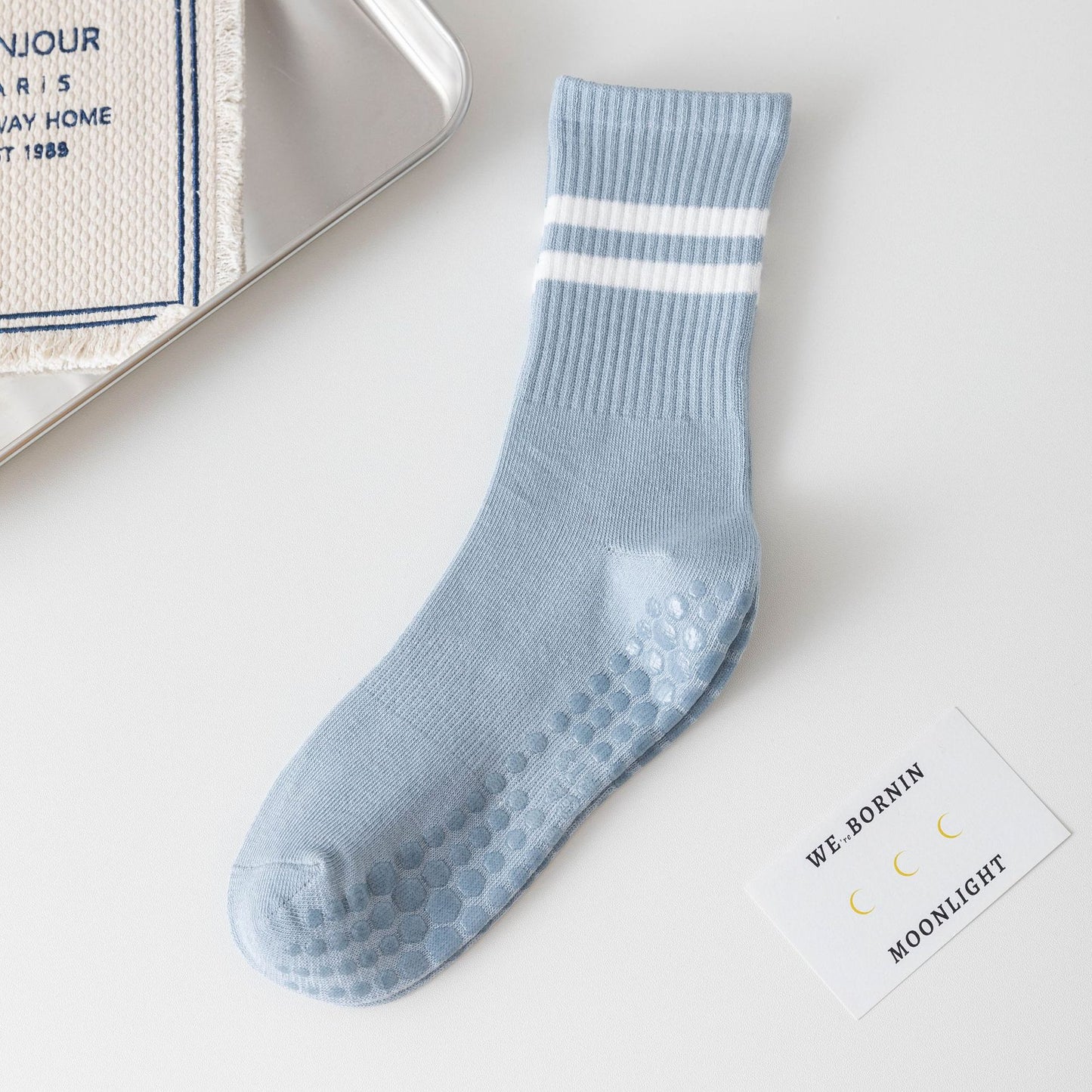 Women's Non-Slip Pilates Grip Socks with Cotton Blend