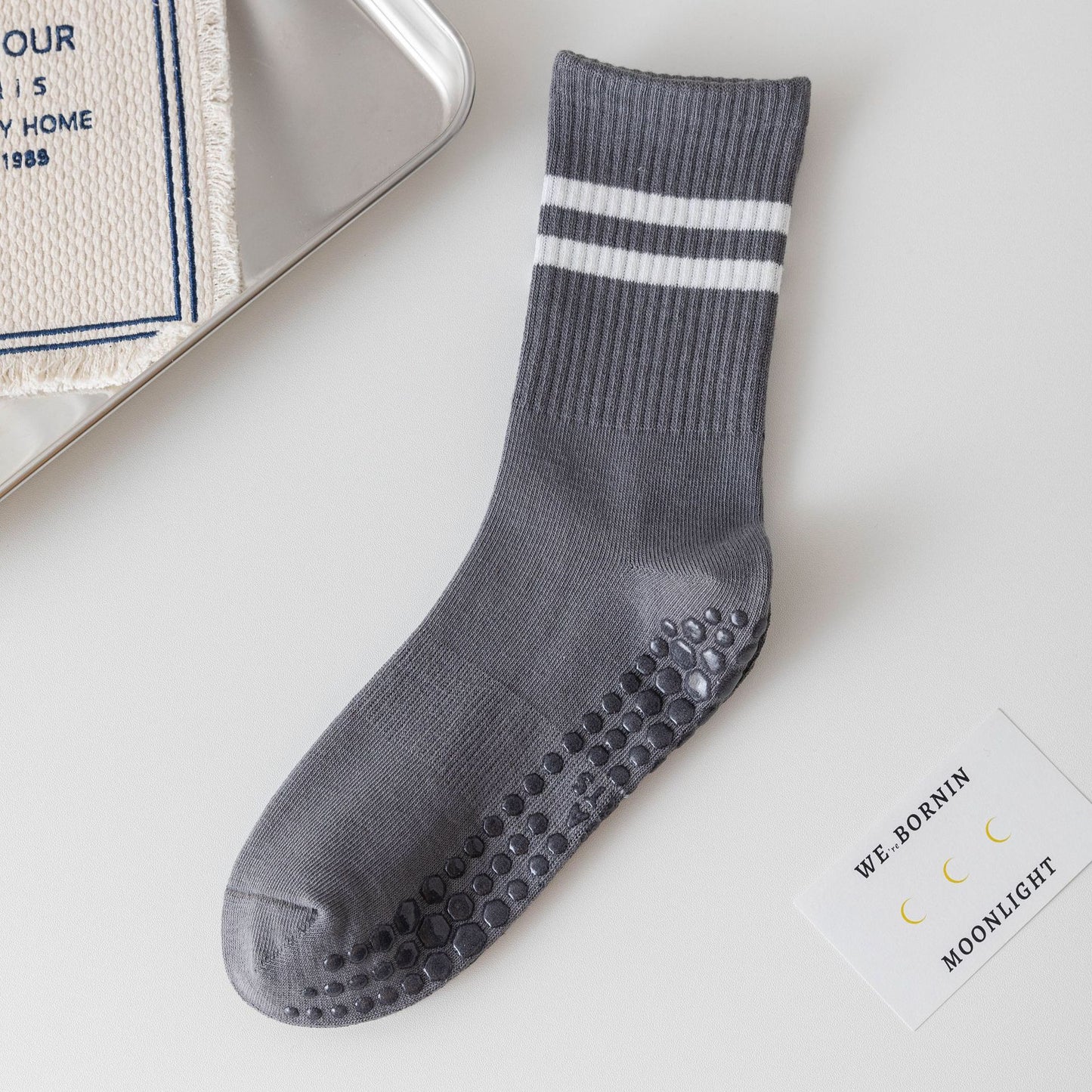 Women's Non-Slip Pilates Grip Socks with Cotton Blend
