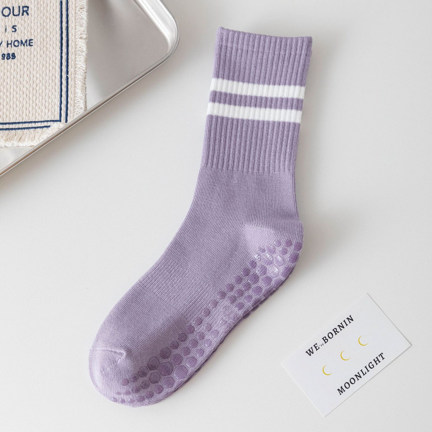 Women's Non-Slip Pilates Grip Socks with Cotton Blend
